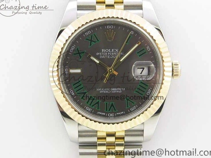 1219 DateJust 41 126333 SS YG Wrapped WWF Best Edition Gray Roman Makers Dial on SS YG Wrapped Jubilee Bracelet A Sporty 3127